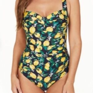 Nip Tuck Swim Lemon Print One Piece Swimsuit